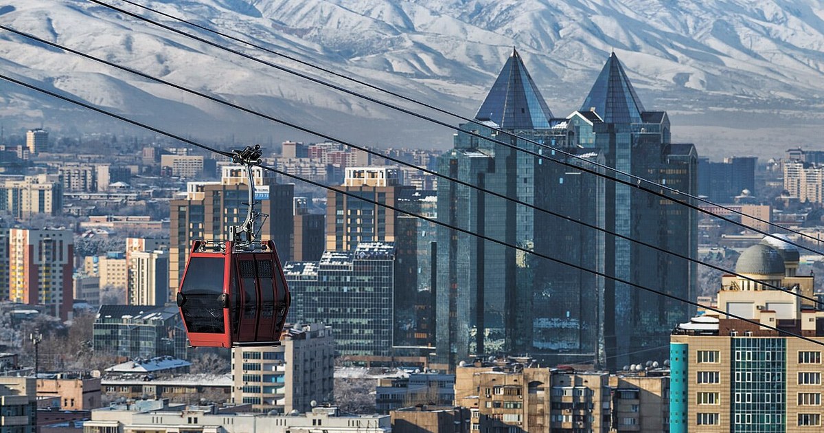 Almaty cityscape in 2018, not Coventry's campus or opening ceremony