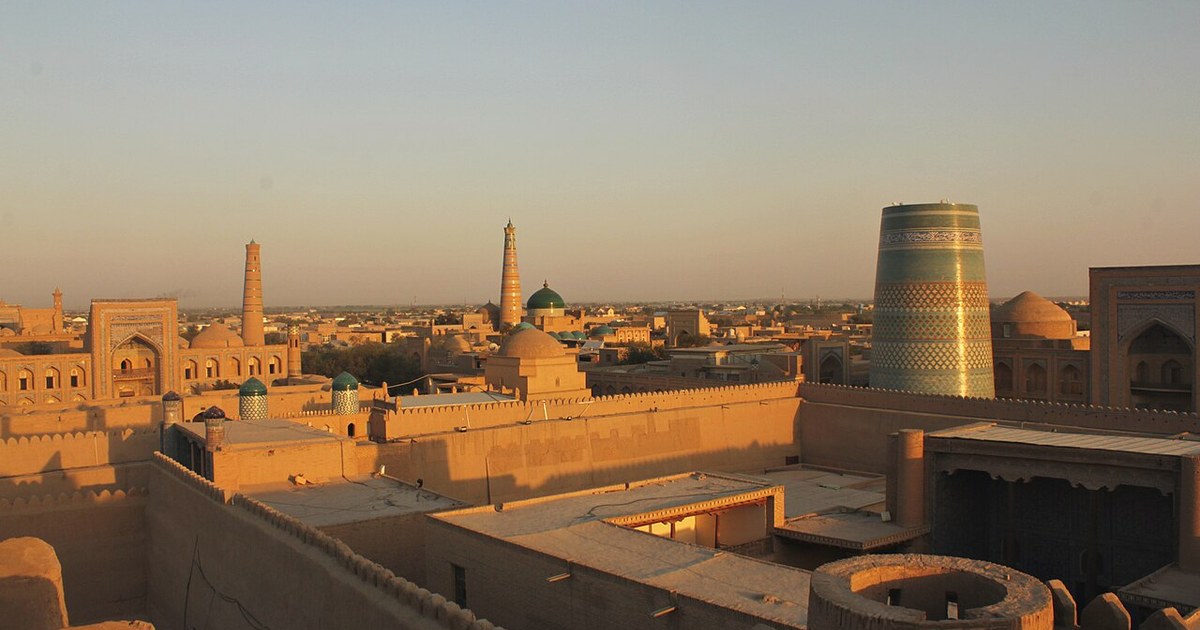 Skyline of the City of Shiva, Uzbekistan, 2019, non-university buildings