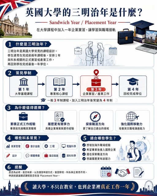 Peter 的國際教育講座第 16 篇：英國大學的三明治年 Sandwich Year 是什麼？
